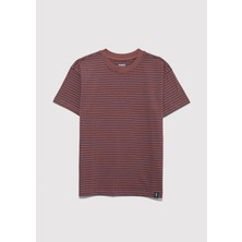 Mavi Kahverengi Çizgili Tişört 6610390-90787