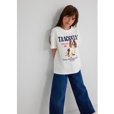 Mavi Baskılı Ekru Tişört 7610347-70057