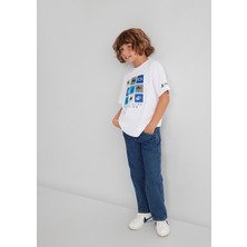 Mavi PlayStation Baskılı Beyaz Tişört​ 6610374-620