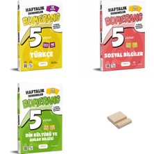 Günay Yayınları 5. Sınıf Bumerang Türkçe Sosyal ve Din Haftalık Denemeleri 3lü Set + Telefon Standı