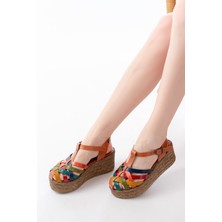 684-02 Multi Ortopedik Hakiki Deri Dolgu Kadın Sandalet - Kopya