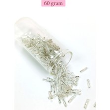 Uzun Boru Kesme Boncuk Çap 2mm Uzunluk 10 mm - 60 Gram - Parlak Gümüş - BNC296
