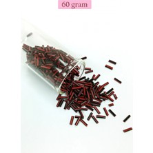 Uzun Boru Kesme Boncuk Çap 2mm Uzunluk 10 mm - 60 Gram - Kırmızı Siyah - BNC291