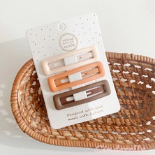 3'lü Büyük Boy Mat Soft Basic Tonlu Dikdörtgen Model Çıt Çıt Toka Seti 6cm - Çıtçıt Yan Saç Tokası
