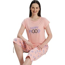  Mare Blu Tasarım Kadın Pijama Takımı Kısa Kollu Kapri S/xl