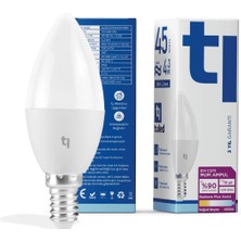 Tuled Redeem Plus C37S E14 Mum Ampul, Titreşimsiz, Göz Konforu, 594 Lümen, Soğuk Beyaz, 6500 Kelvin