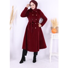 Çıt Çıt Düğme Detay Kaban 70035 Bordo