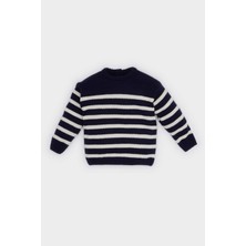 DeFacto Bisiklet Yaka Çizgili Triko Kazak Erkek Bebek A3858A525AU