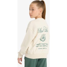 DeFacto Relax Fit Bisiklet Yaka Sırt Baskılı Sweatshirt Kız Çocuk E6759A825AU