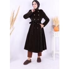 Çıt Çıt Düğme Detay Kaban 70035 Koyu Kahve