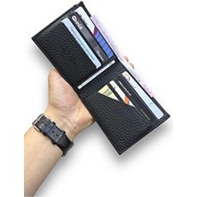 Roan Erkek Cüzdanı Vegan Dostu Siyah Yerli Malzeme ile Geniş Kart Cebi Minimalist Tasarım