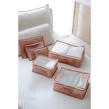 Serstil 6'lı Valiz Düzenleyici Bavul Içi Organizer Set Seyahat Hurcu Pembe Puantiyeli