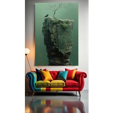 Özkacar Group Betonda Yeşeren Çiçek Vol3 Ev Duvar Salon Güzellik Salonu  Ofis Dükkan Dekarasyon Kanvas Tablo