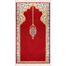 Bordo Süngerli Kadife Seccade