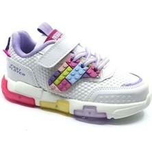 Cool Heros Çocuk Işıklı Cırt Bantlı Sneaker Spor Ayakkabı Lila
