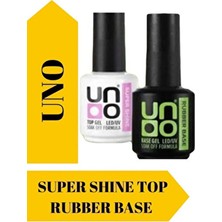 Uno Gelpolish Uno Top Coat Super Shine - Uno Rubber Base Coat 15ML