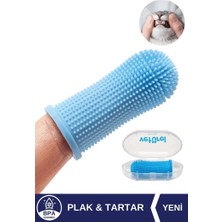 Köpek Diş Fırçası 360 Yumuşak Parmak Fırça Gıda Silikon Fırça Plak Tartar Hijyenik Saklama Kutulu