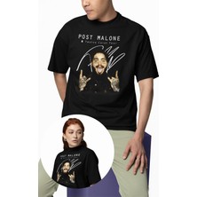 Unisex Twelve Carat Tour Yazılı Tişört, Oversize Post Malone Temalı Bisiklet Yaka T-Shirt