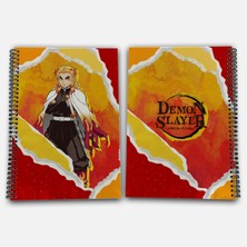Demon Slayer Rengoku Kareli A4 Okul Defteri 72 Yaprak Model 1