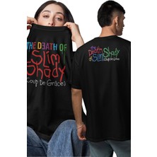 Unisex The Death Of Slim Shady Ense Baskılı Tişört, Oversize Eminem Rap Temalı T-Shirt