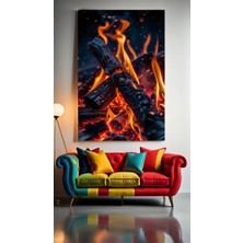 Kamp Ateşi Iı Ev Duvar Salon Güzellik Salonu Ofis Dükkan Dekarasyon Kanvas Tablo