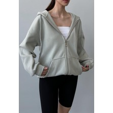 Üç Iplik Şardonlu Oversize Kapüşonlu Sweatshirt