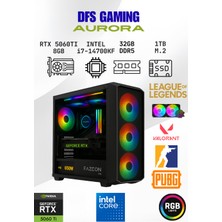Dfs Gaming Aurora Intel I7 14700KF-H610M-RTX 5060 Tı 8GB-32GB Ddr5-1tb Ssd-Sıvı Soğutmalı Oyuncu Bilgisayarı