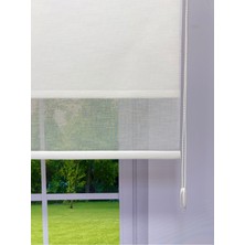 Çift Mekanizmalı Beyaz Keten Tül ve Beyaz Mat Stor Perde