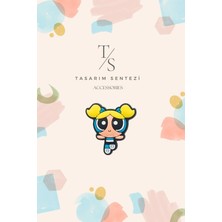 Rozet Silikon Broş Powerpuff Girls Bubbles Çizgi Film Yaka Çanta Kıyafet Şapka Aksesuar