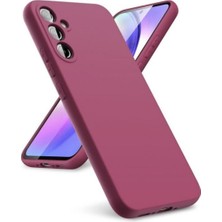 Samsung Galaxy A37 Uyumlu Silikon Kılıf - Kamera Korumalı Esnek Pastel Renk Kapak - Bordo