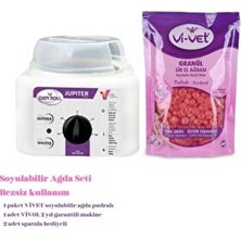 Soyulabilir Vivet Boncuk Ağda 1 Paket 2 Yıl Garantili Isıtıcı Makine 2 Adet Spatula Hediyeli Set