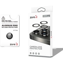 iPhone Uyumlu 17 Air Zore Cl-12 Premium Safir Parmak Izi Bırakmayan Anti-Reflective Kamera Lens Koruyucu-Siyah