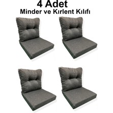 4 Adet Bahçe Balkon Mobilyası Minderi Kılıfı (4 Adet Minder, 4 Adet Kırlent Yanlızca Kılıf Gönderilecektir)