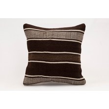 El Yapımı Kilimden Yapılmış Vintage Kırlent Kılıfı, Yün, 40X40 cm