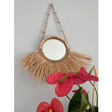 Boncuklu Duvar Süsü Aynalı Rafya