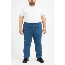 Regular Fit Likralı Büyük Beden Erkek Jean Pantolon 7374