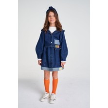 Lia Lea Bg Store Kız Çocuk Denim Ceket Kapüşonlu Günlük Stil 4 Yaş Standart Kalıp Renk Denim
