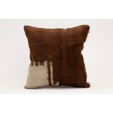 El Yapımı Kilimden Yapılmış Vintage Kırlent Kılıfı, Yün, 40X40 cm