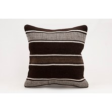 El Yapımı Kilimden Yapılmış Vintage Kırlent Kılıfı, Yün, 40X40 cm