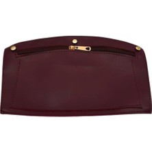 Angel Çanta Aksesuar 24X15 cm Bordo  Renk Troklu Suni Deri Cep Light Gold Metalli