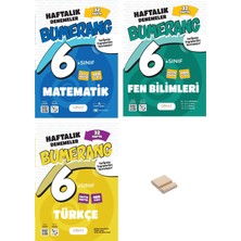 Günay Yayınları 6. Sınıf Bumerang Matematik Fen ve Türkçe 32 Haftalık Denemeleri 3lü Set + Telefon Standı