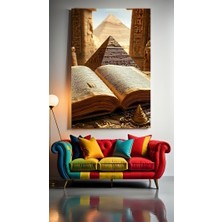 Özkacar Group Mısır Piramidi ve Antik Kitap Ev Duvar Salon Güzellik Salonu Ofis Dükkan Dekarasyon Kanvas Tablo
