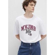 Mavi MVJNS Baskılı Beyaz Tişört 0612858-620
