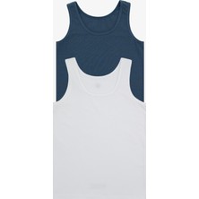 Blackspade Erkek Çocuk Atlet 2'li Paket 9396 - Beyaz Lacivert