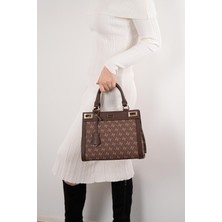 Silver & Polo Silver Polo Kahve - Kahve Monogram Kadın El Çantası SP1174
