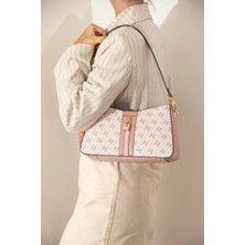 Silver & Polo Silver Polo Pembe - Somon - Pembe Monogram Kadın Omuz Çantası SP1102