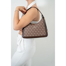 Silver & Polo Silver Polo Kahve - Kahve Monogram Kadın Omuz Çantası SP1187