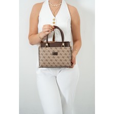 Silver & Polo Koyu Bej - Kahve SP826 Kadın El Çantası