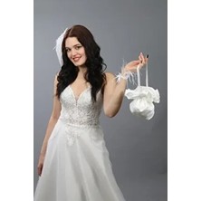 Paris in Paris Gelinlik Takı Kesesi-Gelin Çantası- Kırıkbeyaz