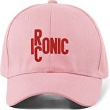 Quatex Iconic Nakışlı Şapka Pembe %100 Pamuk Gabardin Model Desenli Erkekler İçin